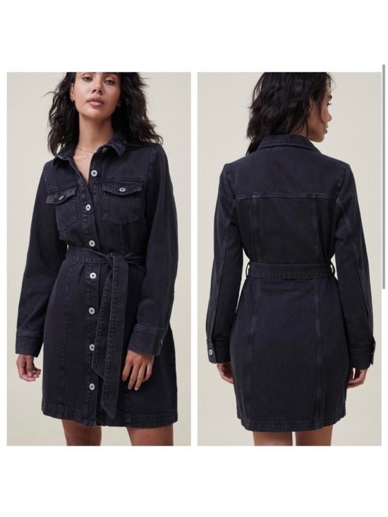 Cotton On Dresses & Skirts - Cotton On Black Denim Shirt Dress with Belt